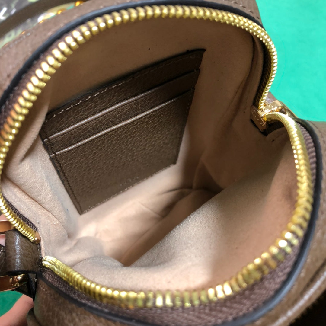 Gucci Ophidia GG Supreme Mini Bag - Beige/Ebony Canvas with Web Stripe
