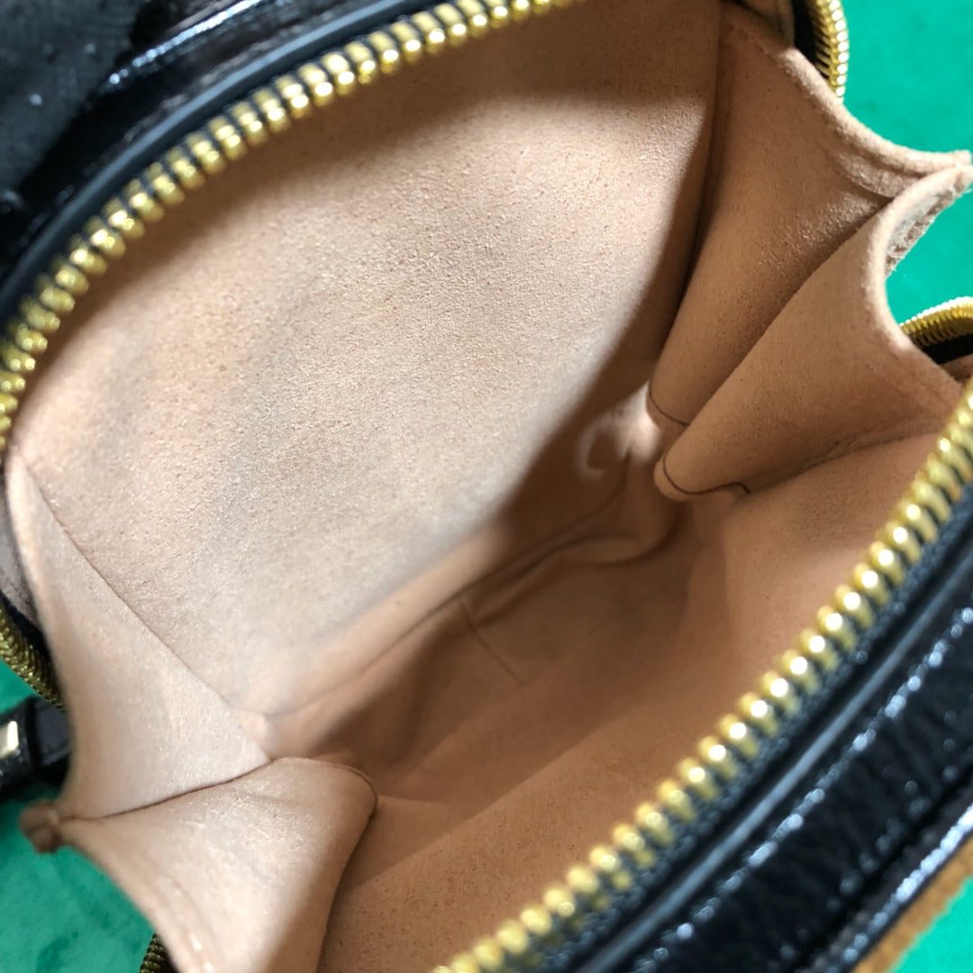 Luxury Brown Suede Mini Crossbody Bag with Web Stripe and GG Detail