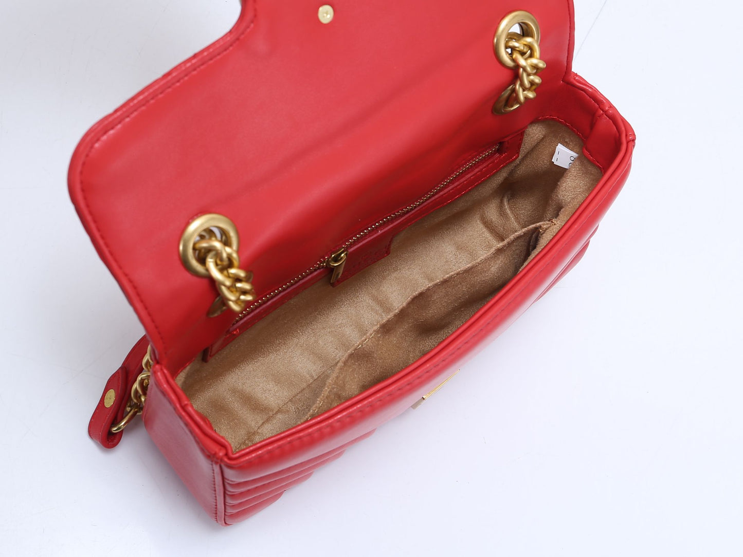 Gucci GG Marmont Small Matelassé Shoulder Bag - Red Leather