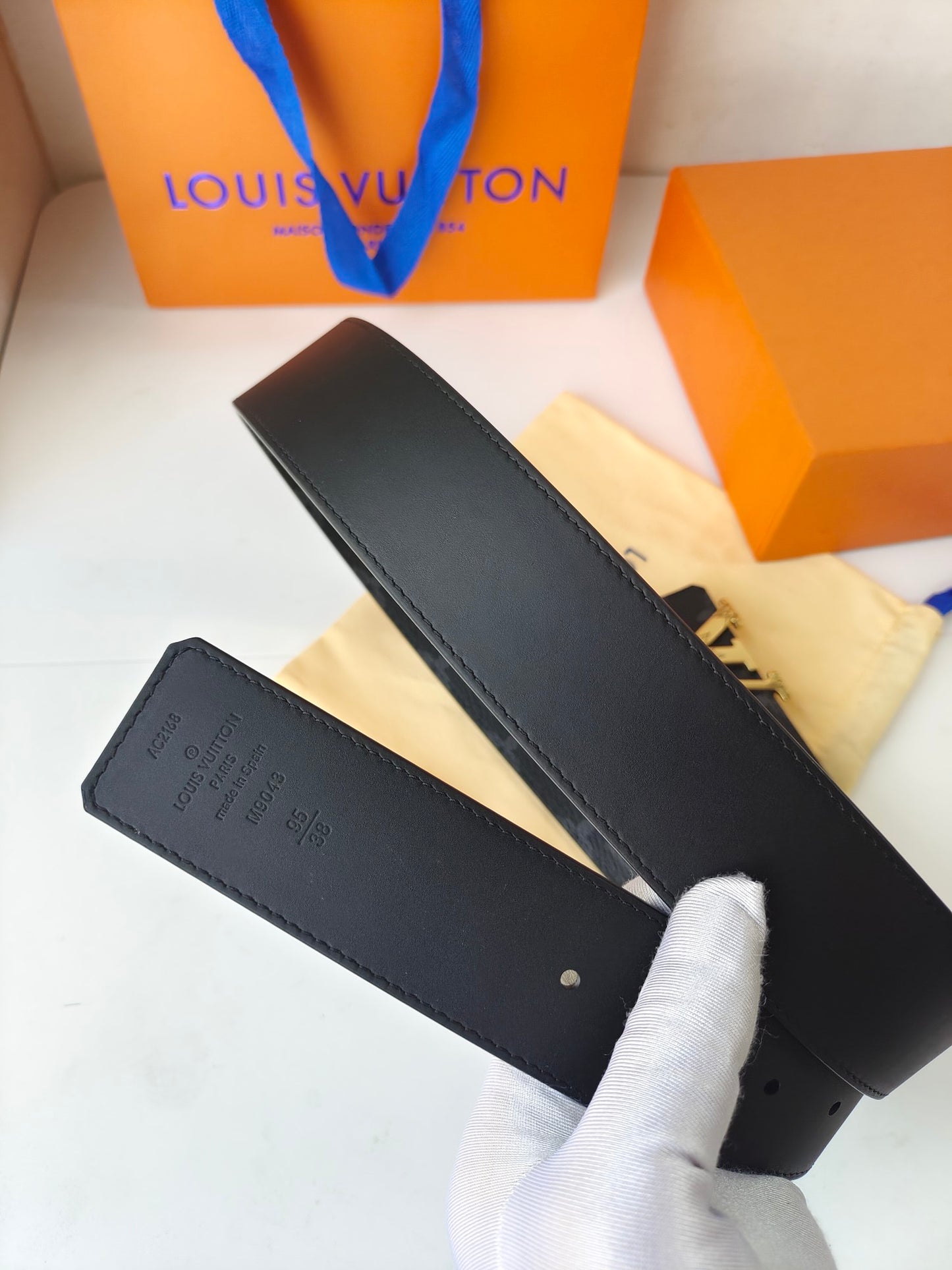Louis Vuitton LV Initiales 40mm Belt Monogram Eclipse Canvas with Gold-Tone Buckle
