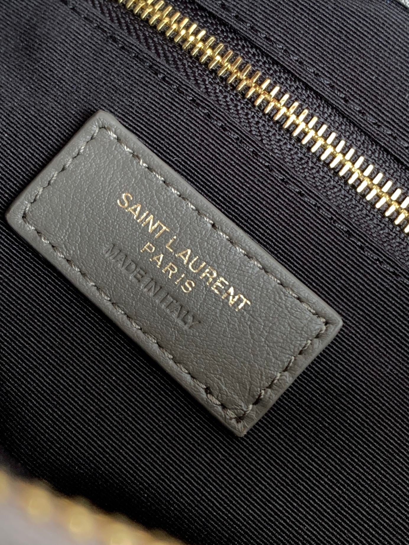 Saint Laurent Medium Loulou Monogram Quilted Leather Shoulder Bag - Grey