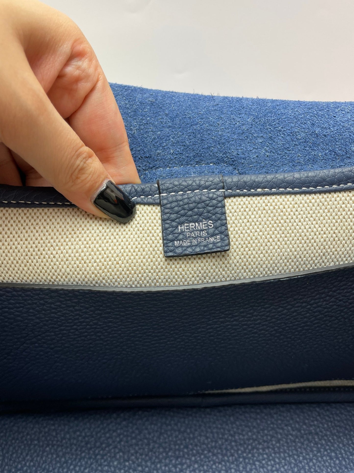 Luxury Navy Blue Leather Messenger Crossbody Bag - Adjustable Strap