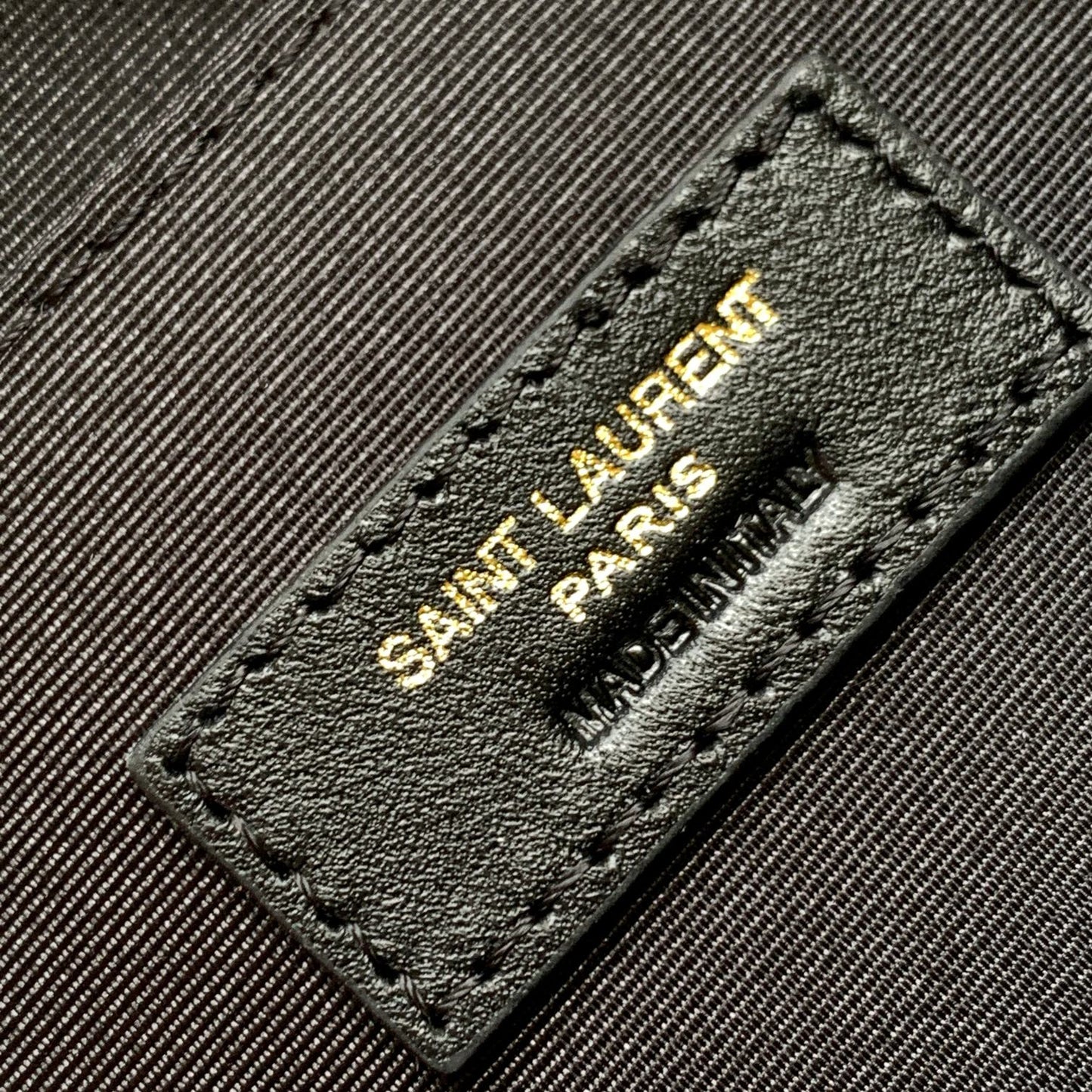 Saint Laurent Monogram Black Leather Belt Bag with Gold Hardware