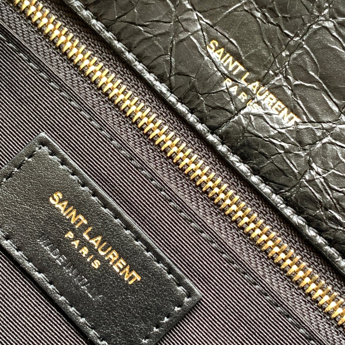 Saint Laurent Medium Niki Shoulder Bag in Black Crinkled Vintage Leather