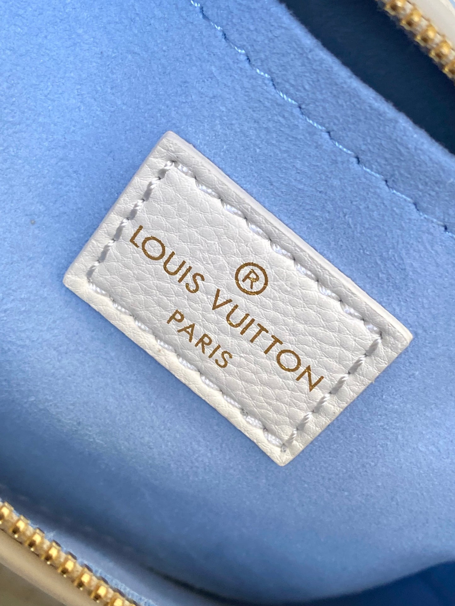 Louis Vuitton Nano Speedy Monogram Empreinte Leather Cream/Blue