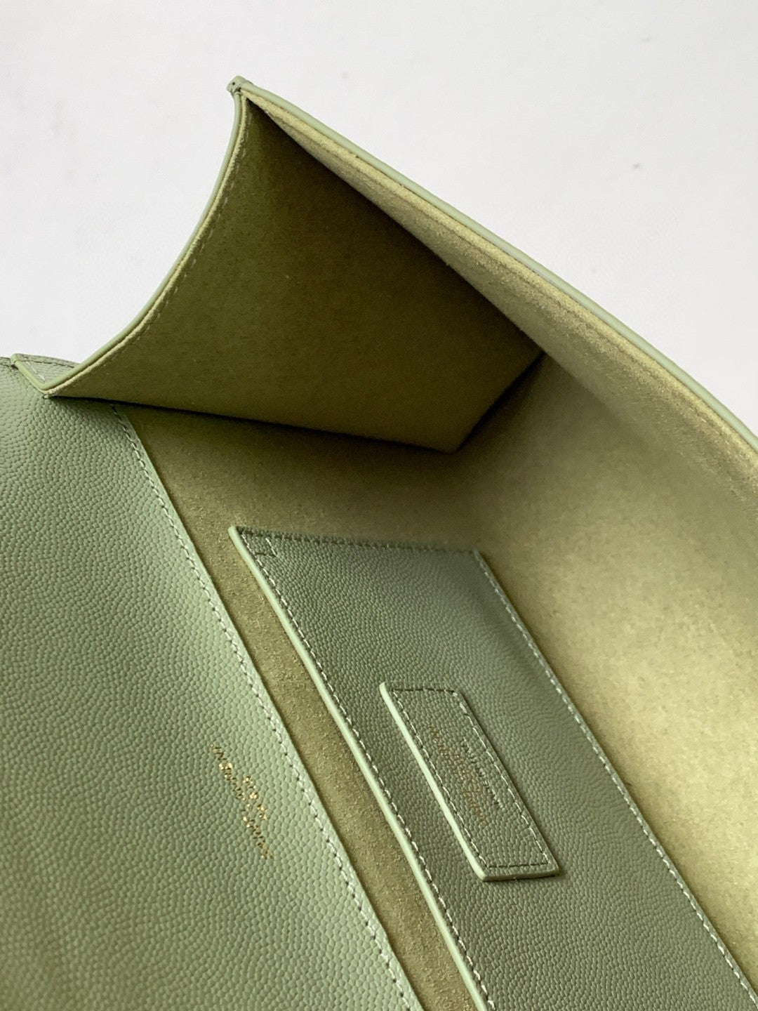 Saint Laurent Kate Small Leather Crossbody Bag - Sage Green with Gold-Tone Hardware
