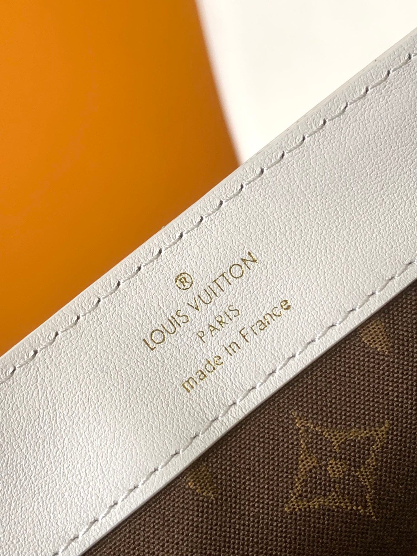 Louis Vuitton White Leather Dauphine Bag with Gold Hardware