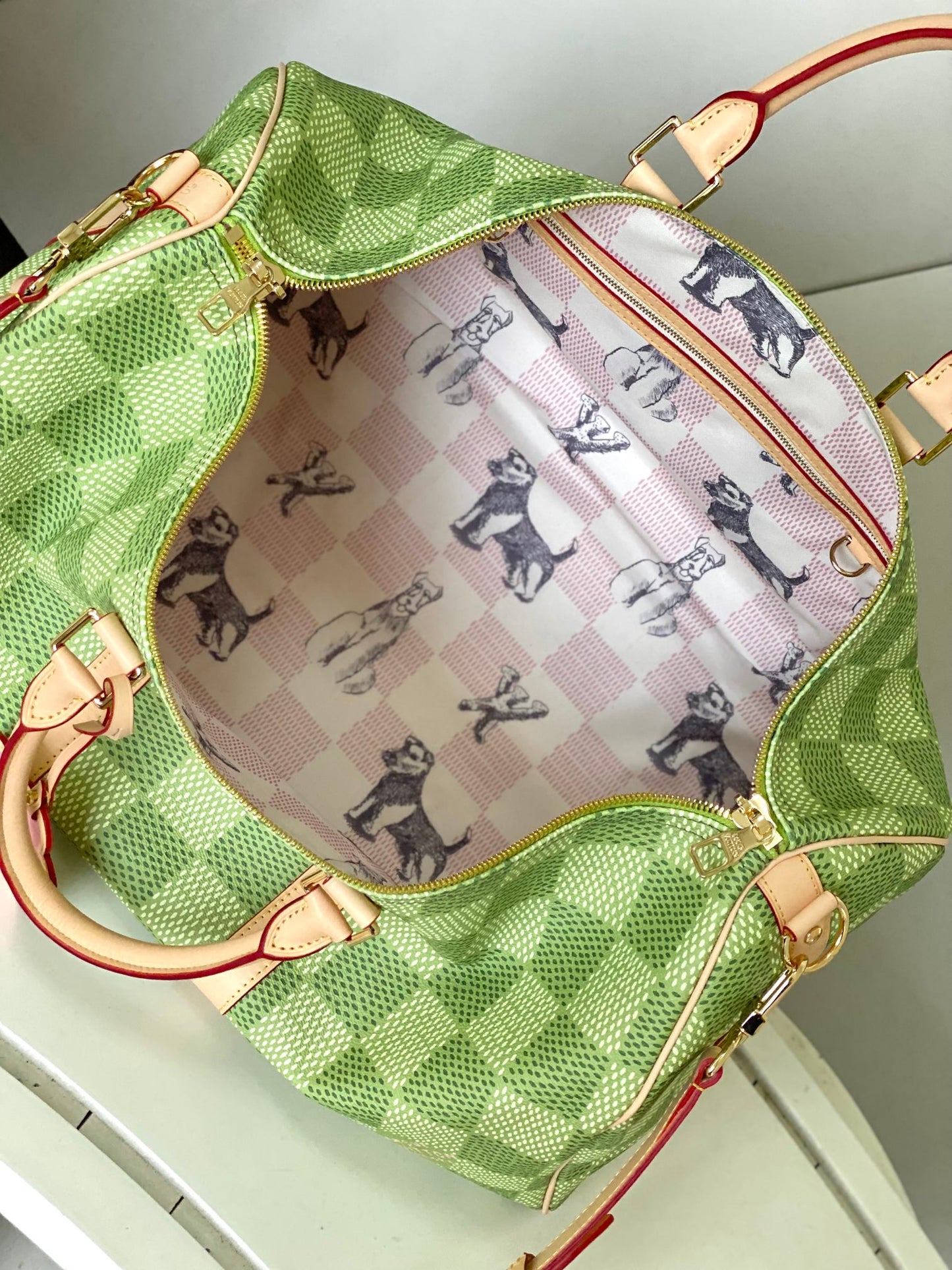 Louis Vuitton Keepall Bandoulière 50 Damier Pop Green