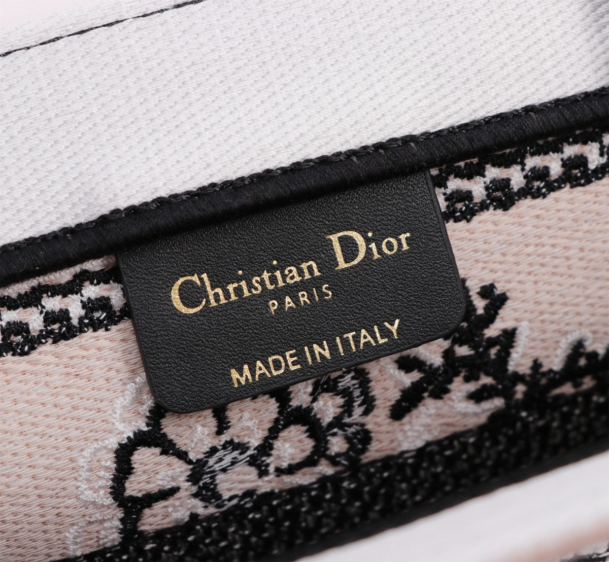 Dior Elegant Butterfly Embroidered Canvas Top Handle Tote Bag