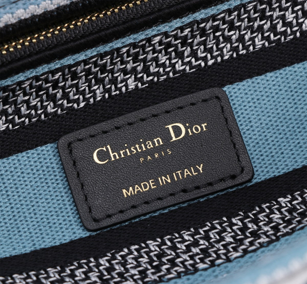 Christian Dior Lady D-Lite Bag - Embroidered Blue Butterfly & Floral Pattern
