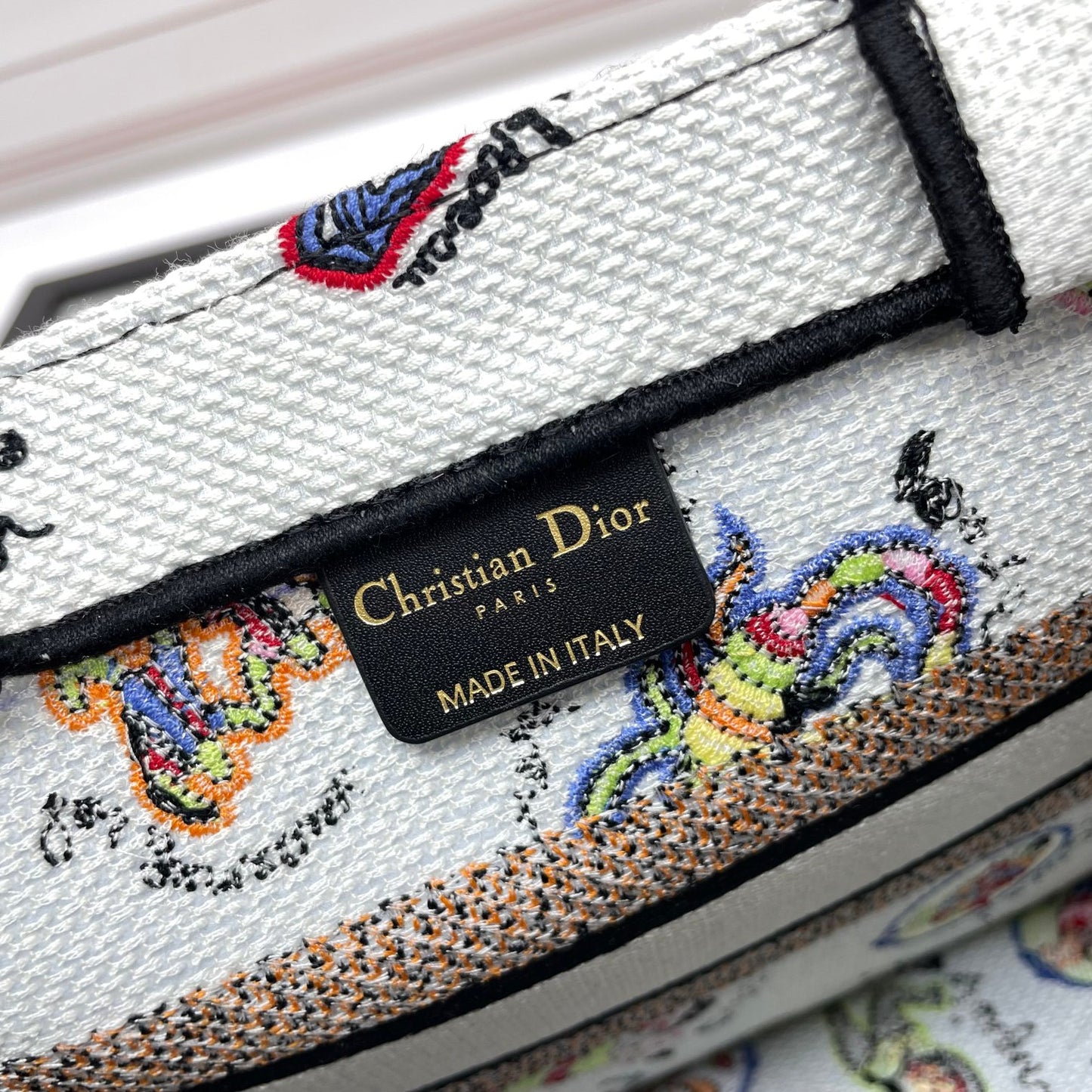 Christian Dior Book Tote Canvas Bag with Multi-Color Animal Print