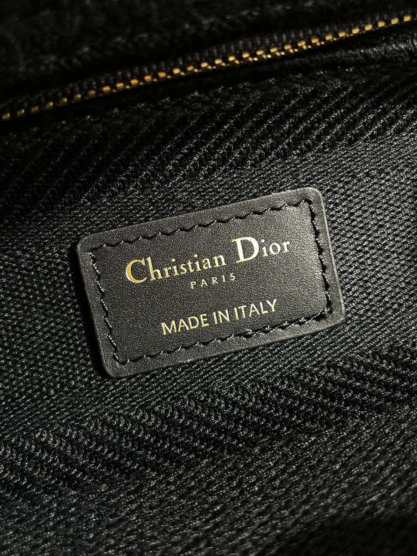 Christian Dior Lady D-Lite Bag - Black Embroidered Canvas