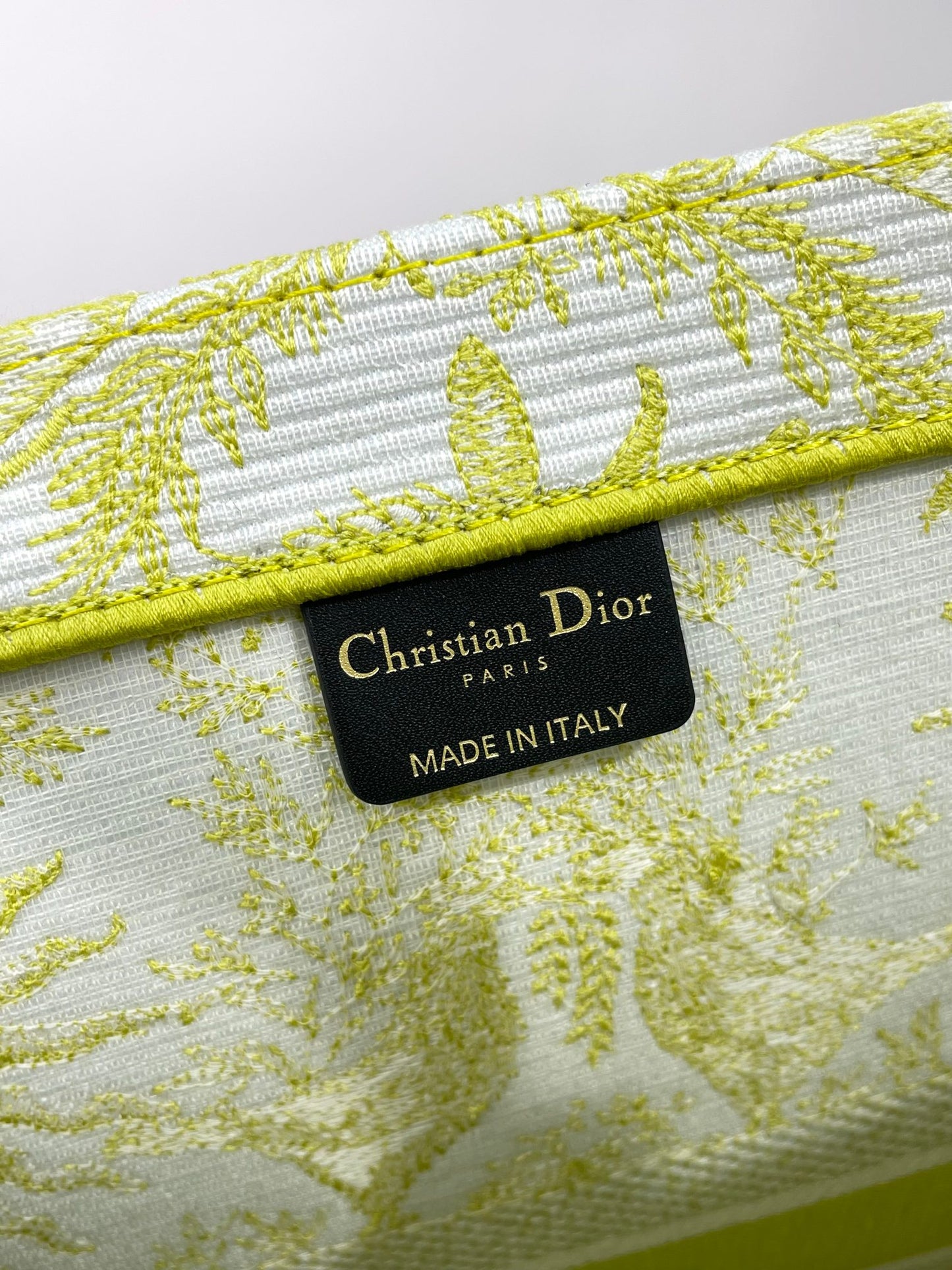 Christian Dior Large Book Tote - Yellow & White Zodiac Embroidery