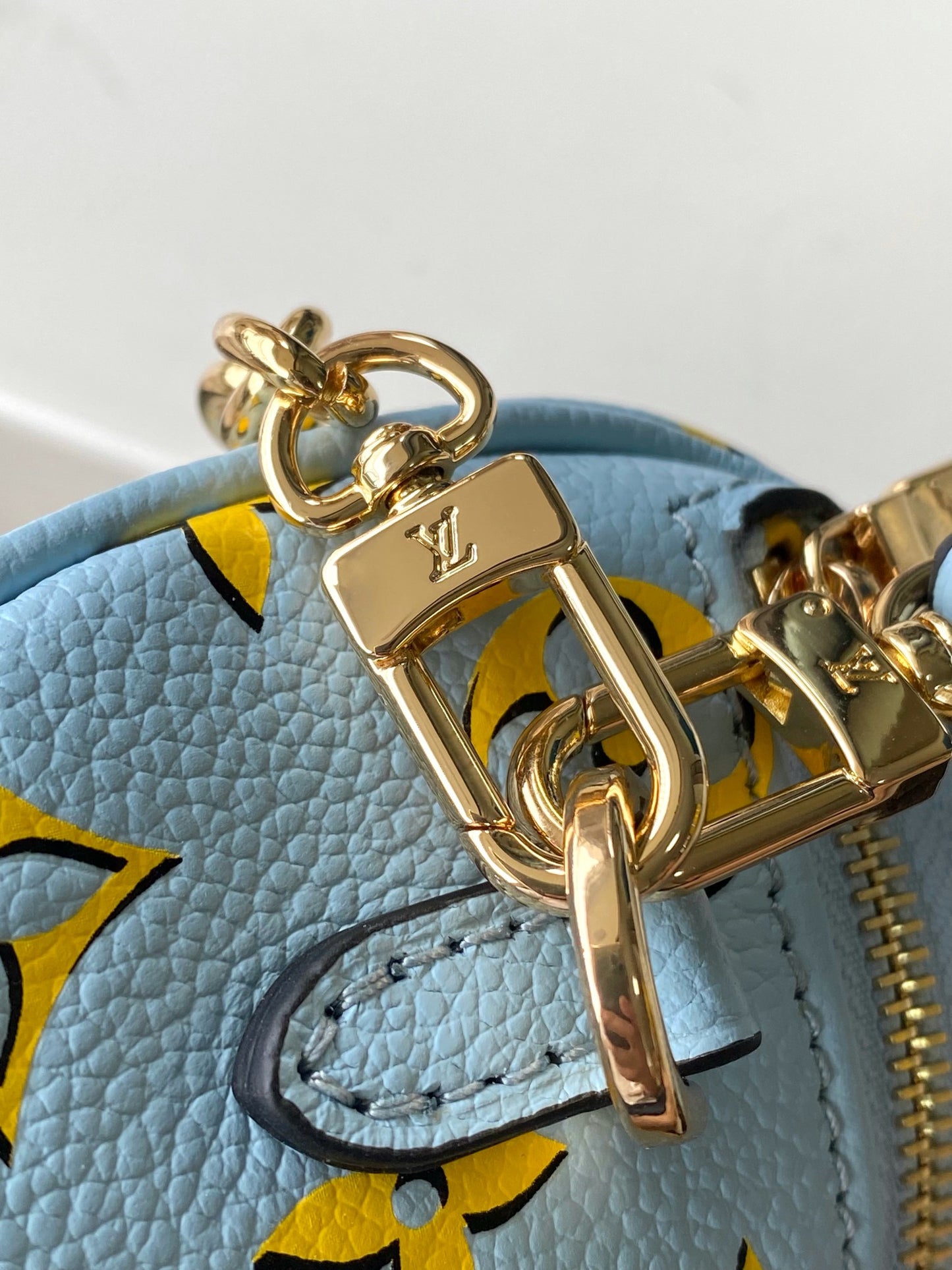Louis Vuitton Mini Bumbag - Monogram Empreinte Leather - Light Blue & Yellow