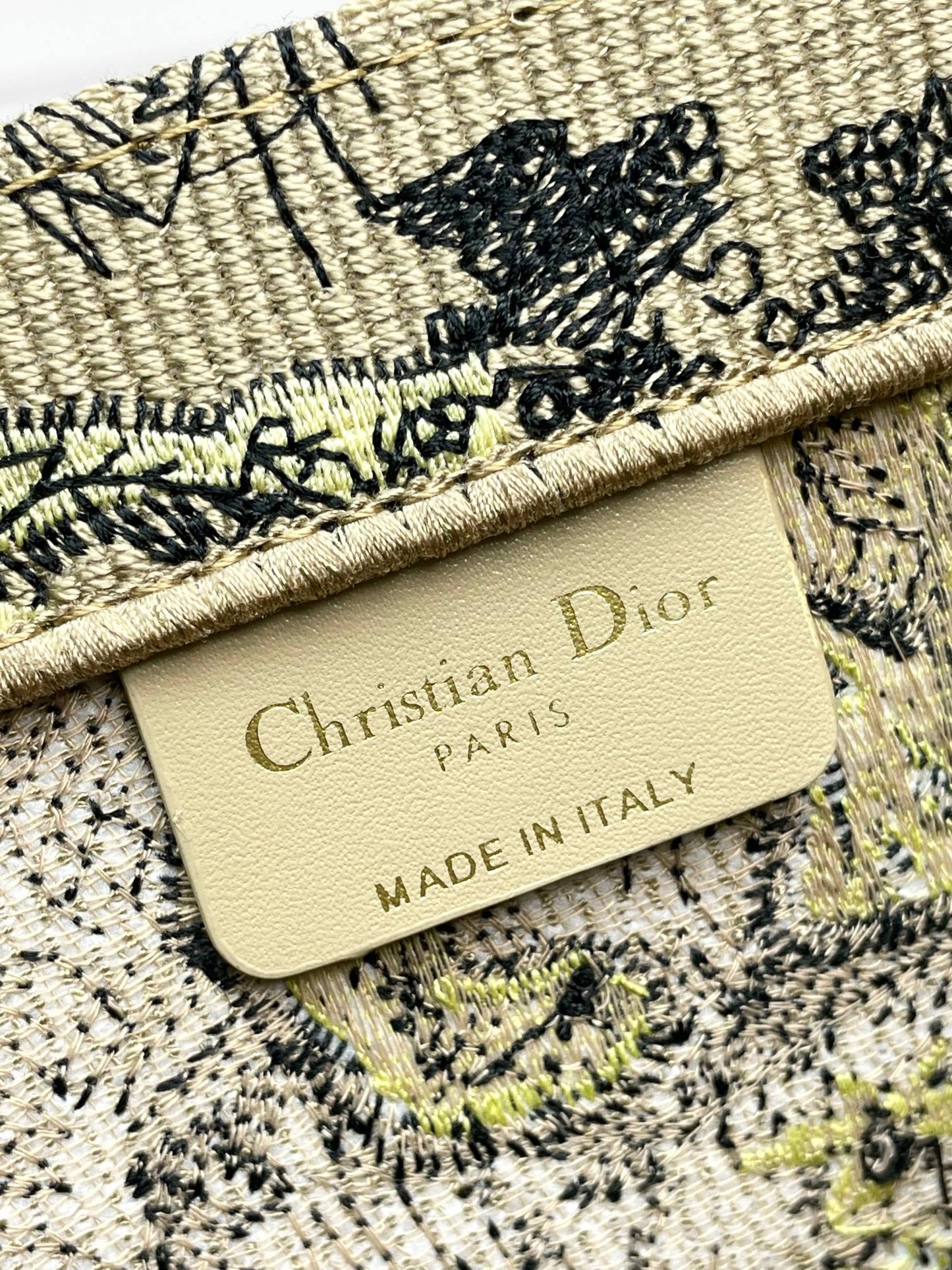 Christian Dior Medium Book Tote Toile de Jouy Tiger Embroidery Bag