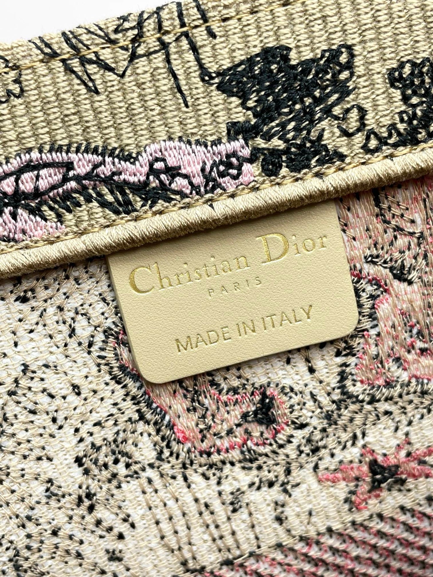 Christian Dior Book Tote Pink Toile de Jouy Sauvage Embroidery Handbag