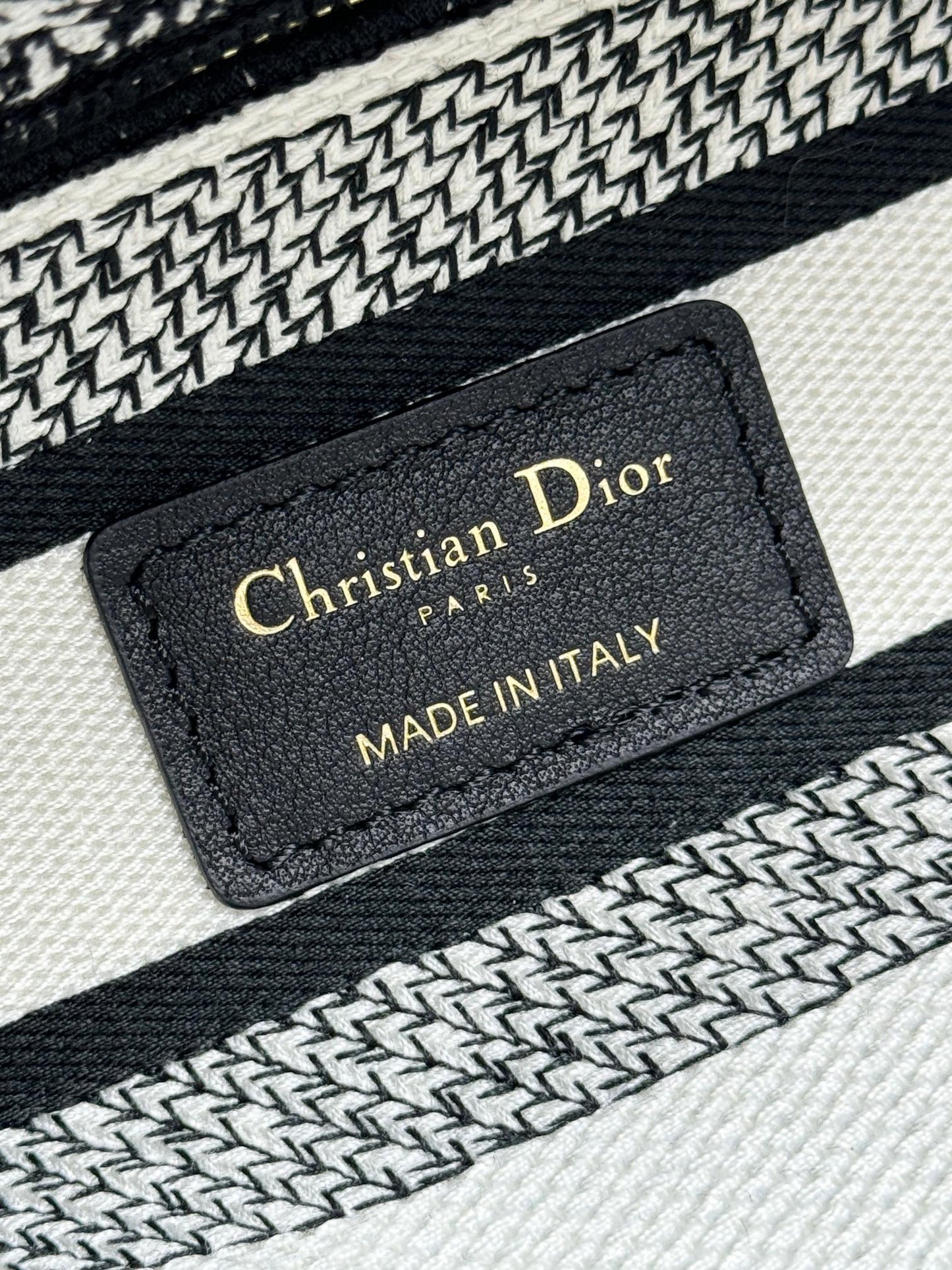 Christian Dior Lady D-Lite Bag Toile de Jouy Embroidery Handbag - White & Black