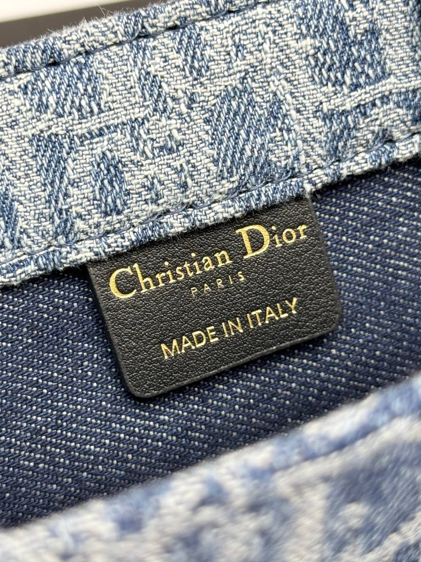 Christian Dior Mini Book Tote with Strap - Blue Dior Oblique Embroidery