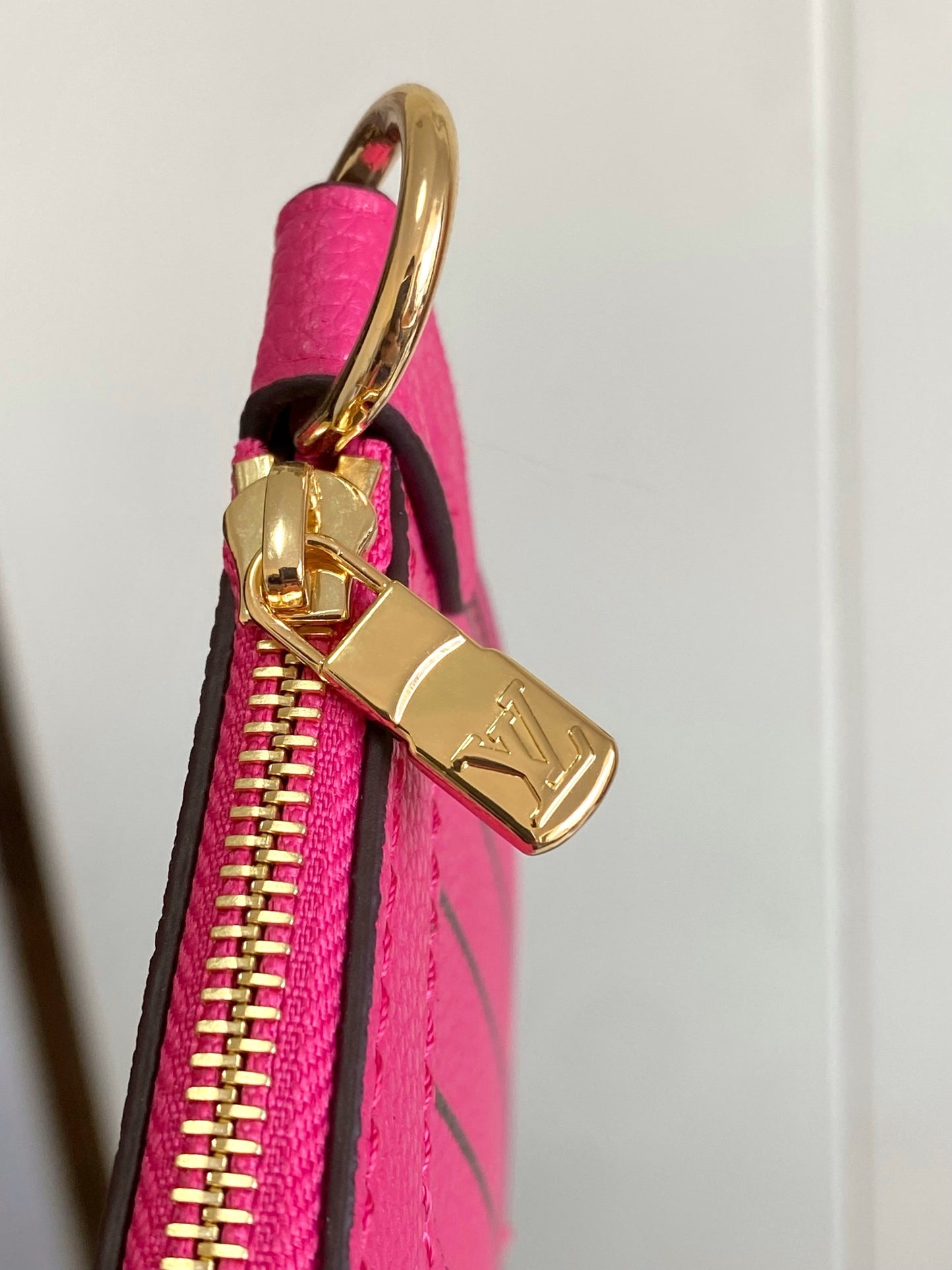 Louis Vuitton Lock It BB Handbag Fuchsia Pink Monogram Leather Tote Bag