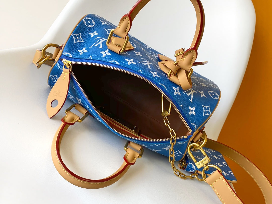 Louis Vuitton Speedy P9 Bandoulière 25 Royal Blue Monogram Leather Bag