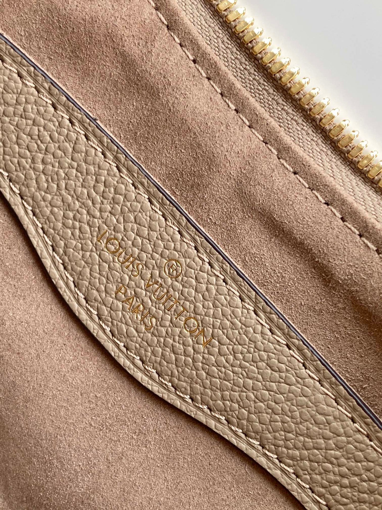 Louis Vuitton Boulogne Monogram Empreinte Leather Bag - Tourterelle / Creme