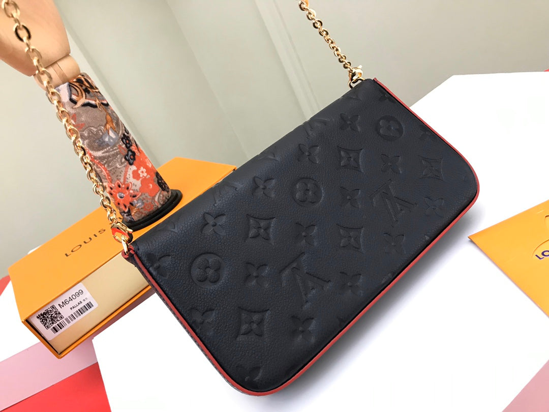 Louis Vuitton Félicie Pochette Monogram Empreinte Leather Navy Blue