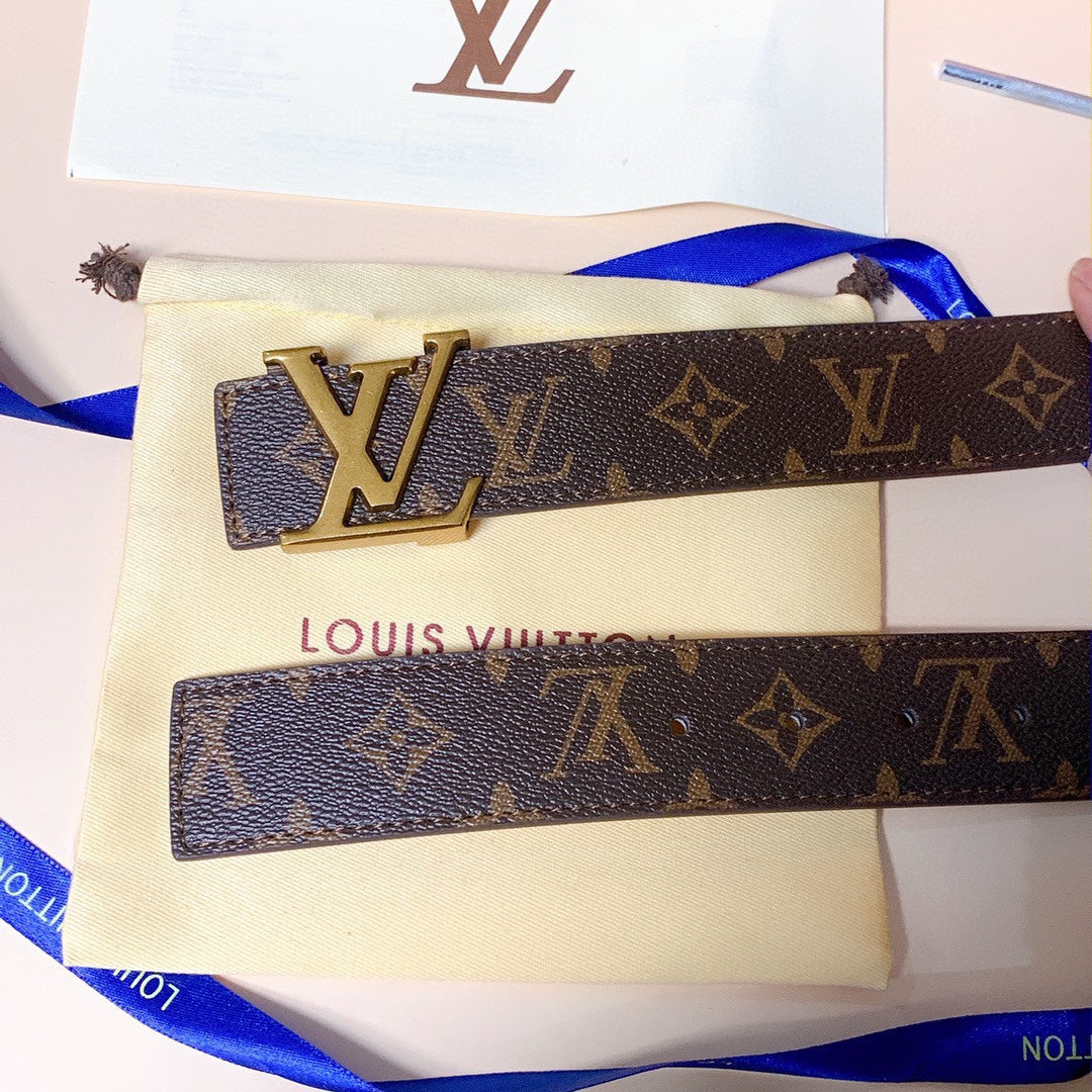 Louis Vuitton Monogram Canvas Belt, Classic Designer Accessory, Includes Original Box, Shopping Bag, and Dust Bag