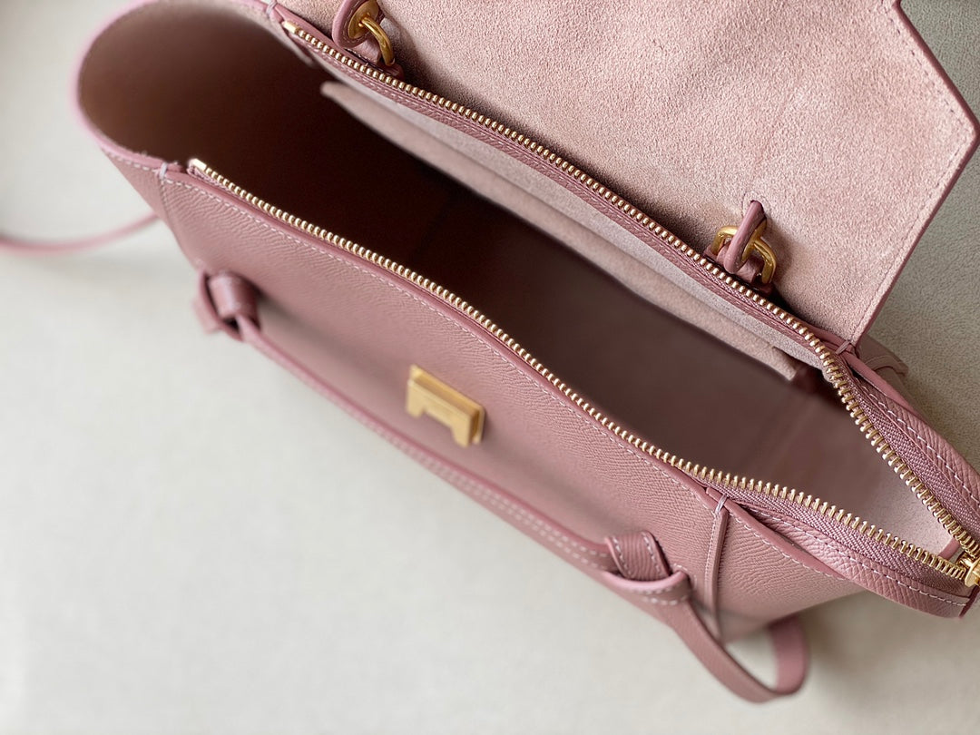 Celine Pico Belt Bag in Grained Calfskin - Antique Rose Pink
