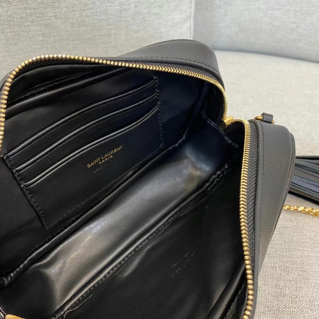 Saint Laurent Lou Quilted Leather Camera Bag - Black