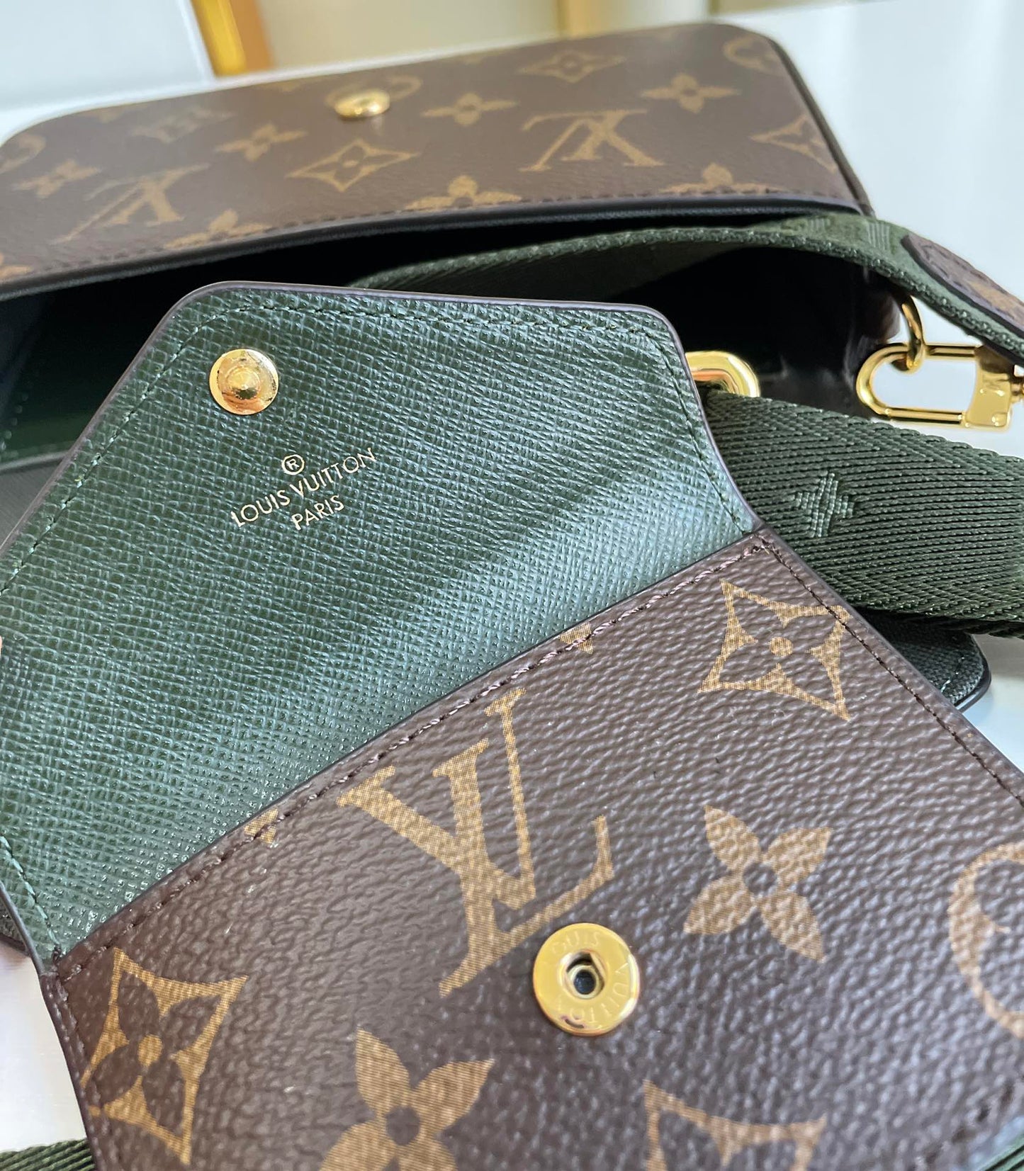 Louis Vuitton Félicie Pochette Monogram Canvas Crossbody Bag with Small Pouch Set