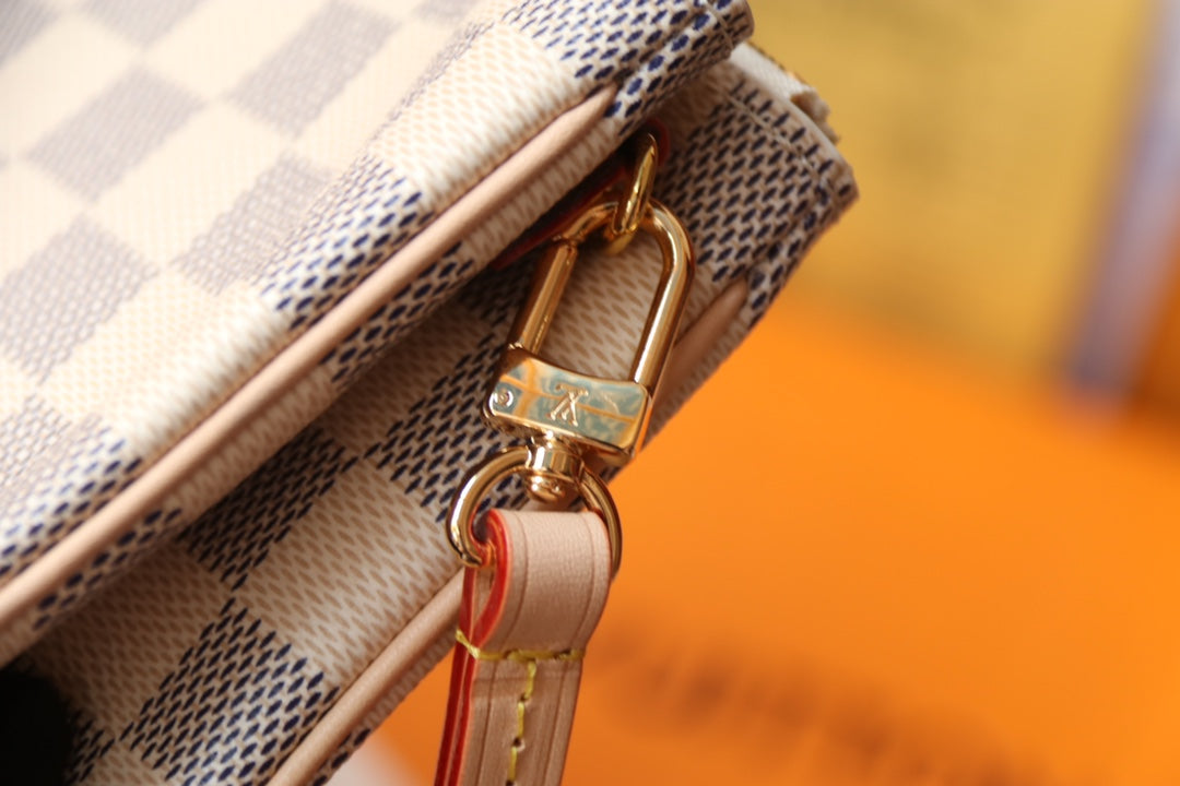 Louis Vuitton Félicie Pochette Damier Azur Canvas Crossbody Bag