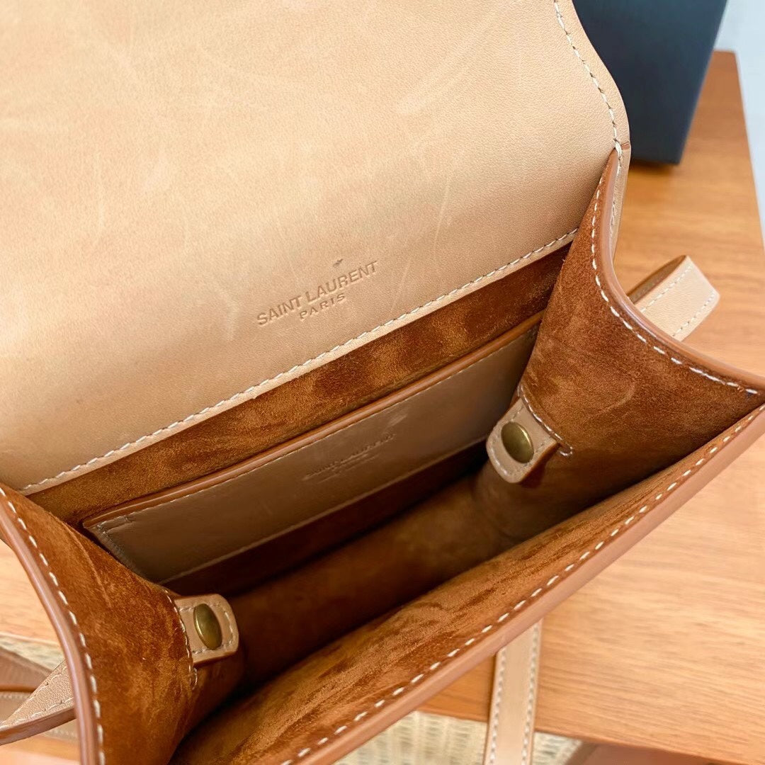 Saint Laurent Kaia Small Shoulder Bag in Smooth Leather - Tan