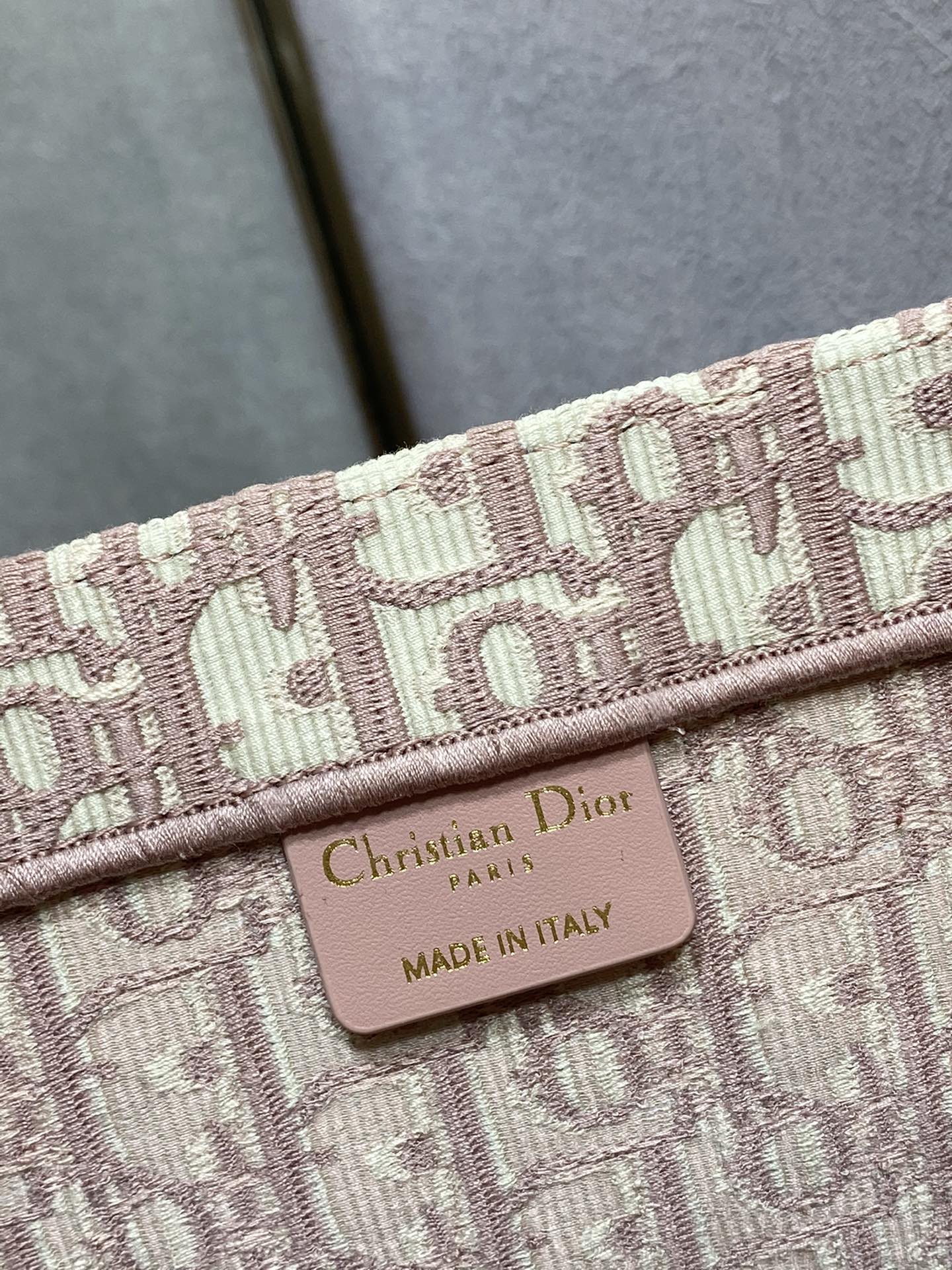 Christian Dior Book Tote Medium Pink Oblique Embroidered Canvas Bag