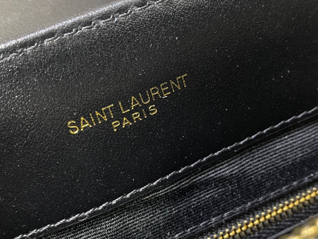 Saint Laurent Loulou Medium Chain Bag in Quilted Leather - Black