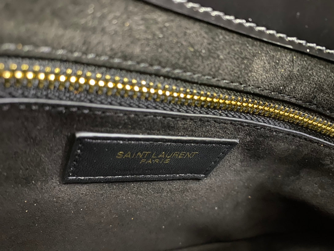 Saint Laurent Le 5 à 7 Small Hobo Bag in Smooth Black Leather