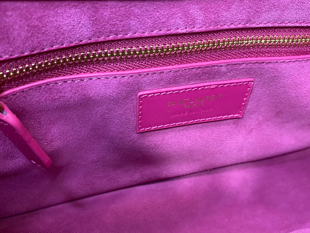 Saint Laurent Le 5 à 7 Leather Hobo Shoulder Bag - Fuchsia Pink