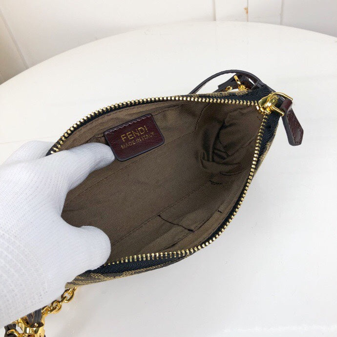 Fendi Zucca Print Mini Barrel Bag - Brown Monogram Canvas Shoulder Bag