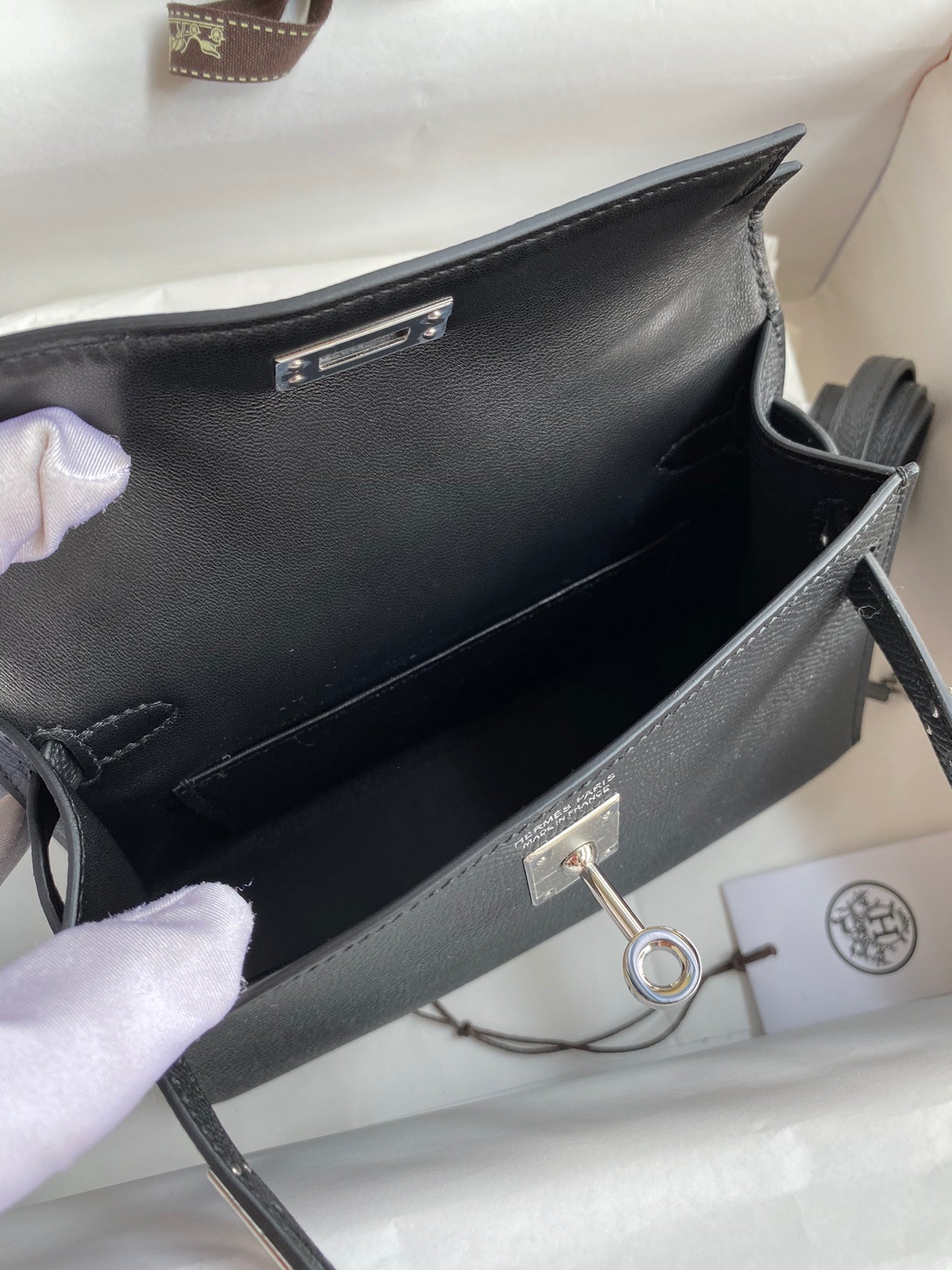Black Textured Leather Top-Handle Handbag with Silver Hardware