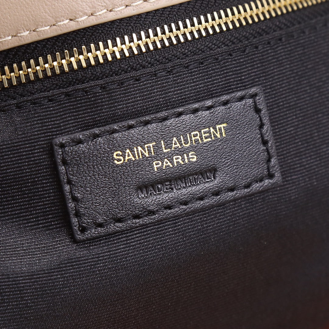 Saint Laurent Loulou Puffer Small Shoulder Bag in Quilted Lambskin - Beige