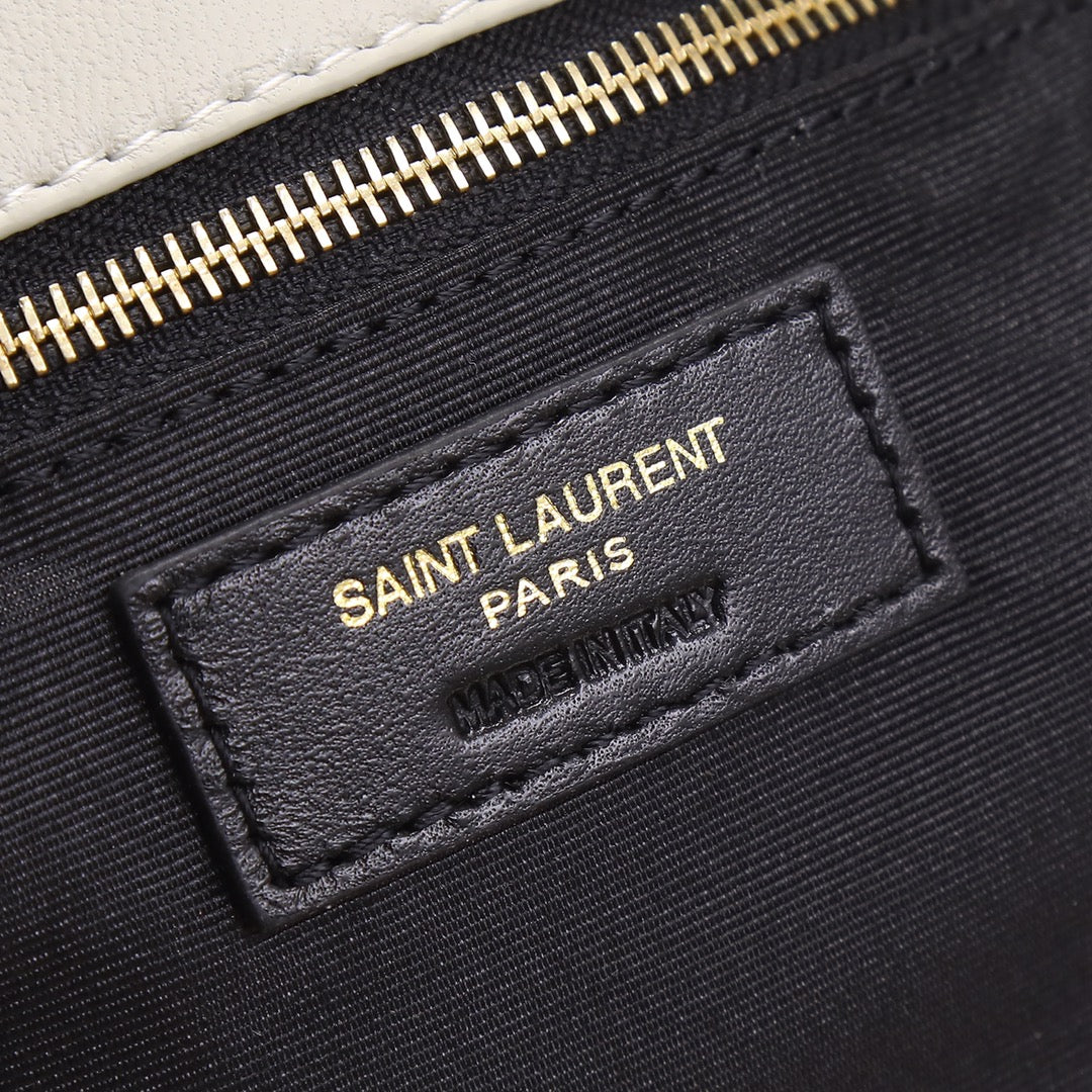 Saint Laurent Small Loulou Puffer Bag in Quilted Lambskin - White