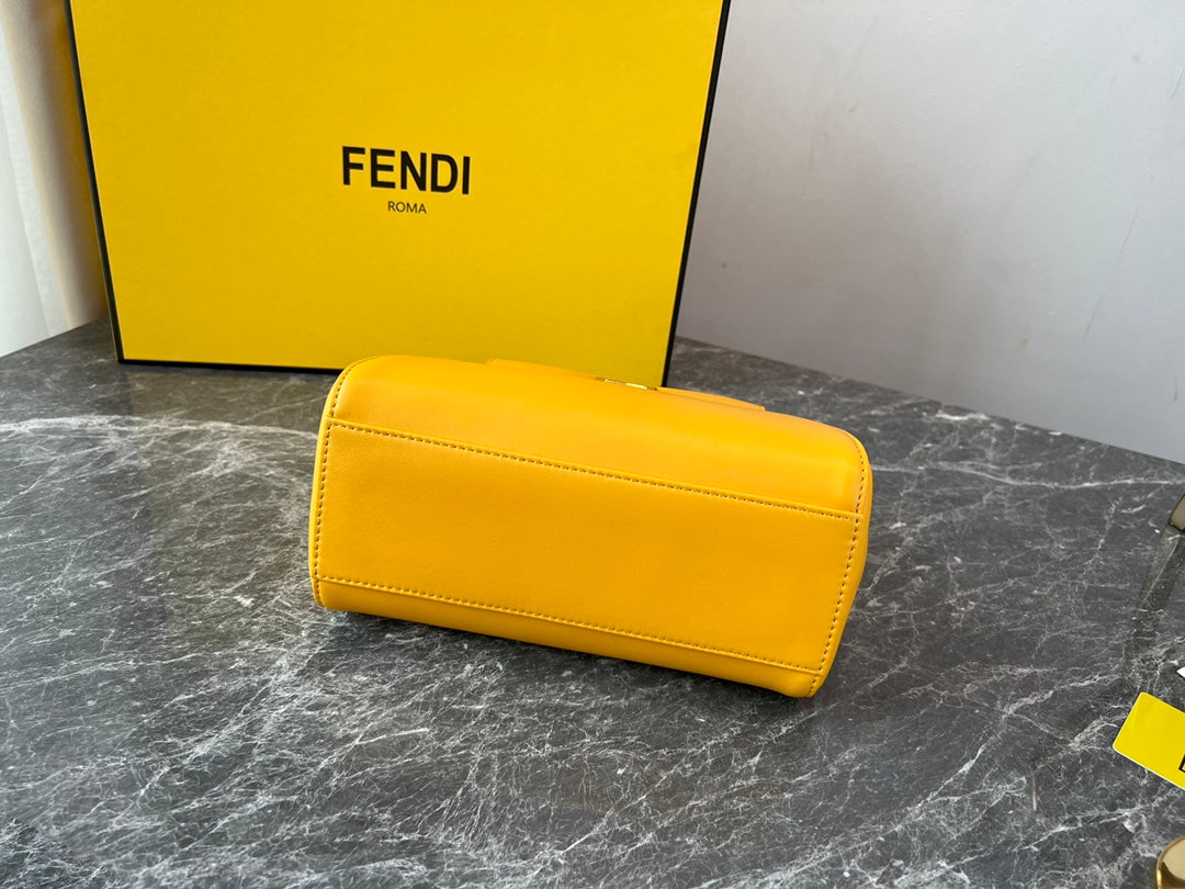 Fendi Peekaboo ISeeU Small Leather Top Handle Bag in Yellow