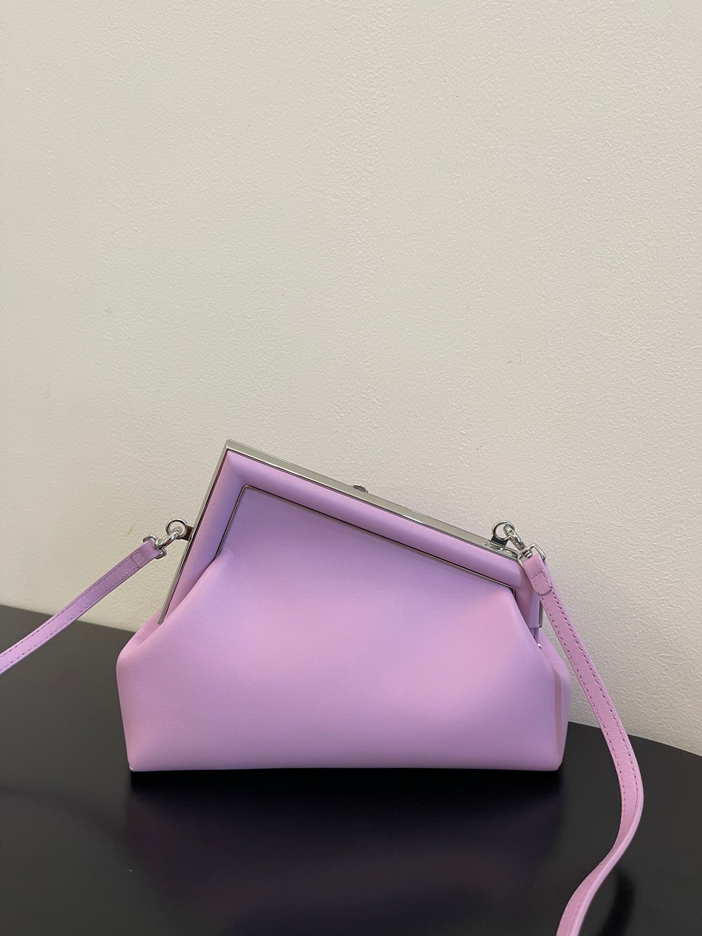Fendi First Small Lilac Nappa Leather Bag with Detachable Strap