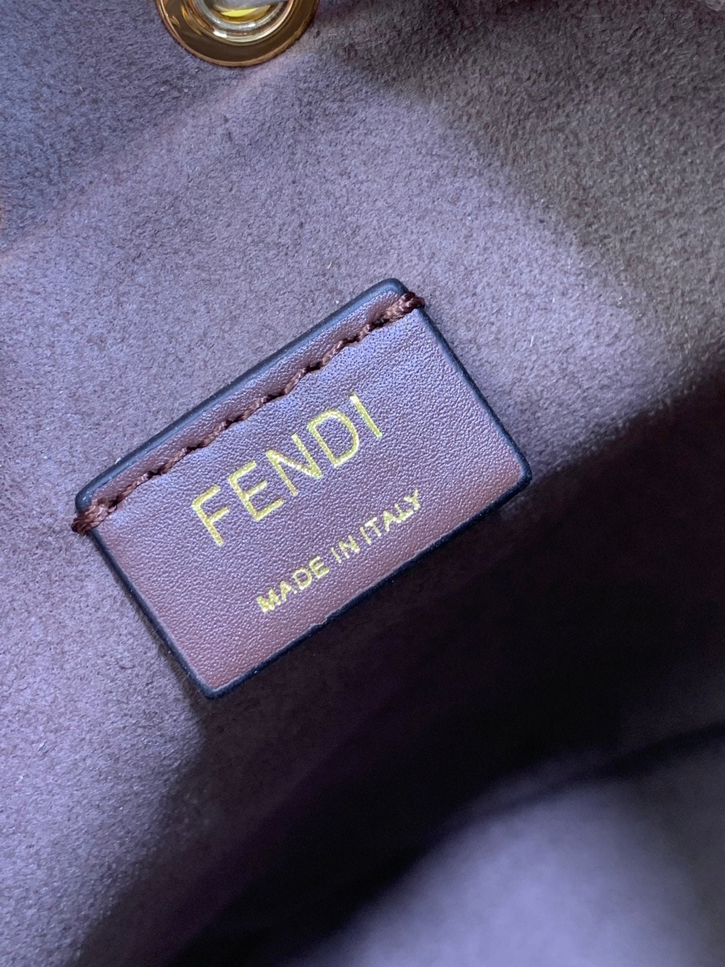 Fendi Mon Tresor Mini Bucket Bag - Grey FF Zucca Canvas with Leather Trim