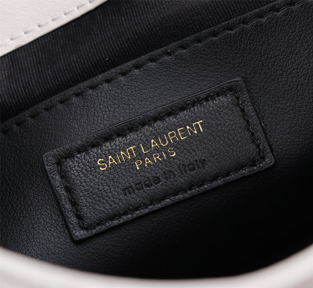 Saint Laurent Women's Gaby Medium Quilted Lambskin Shoulder Bag - White