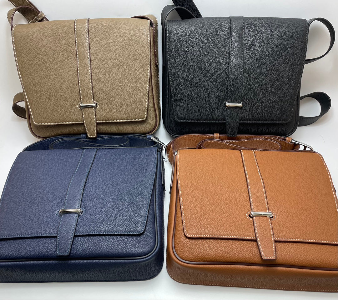 Premium Men's Faux Leather Messenger Crossbody Bag - Stylish Square Shoulder Bag in Multiple Colors
