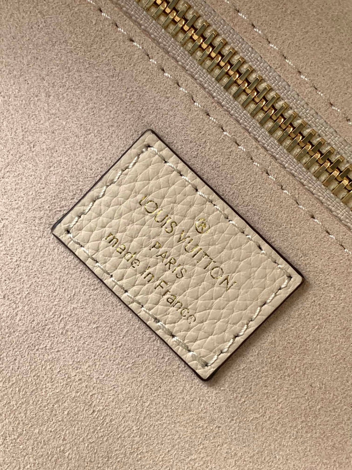 Louis Vuitton Neverfull MM Monogram Empreinte Leather Tote Bag - Beige