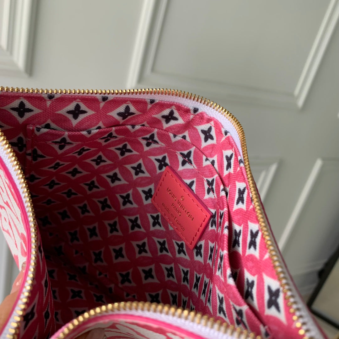 Louis Vuitton Neverfull MM By The Pool Monogram Empreinte Giant - Pink/White
