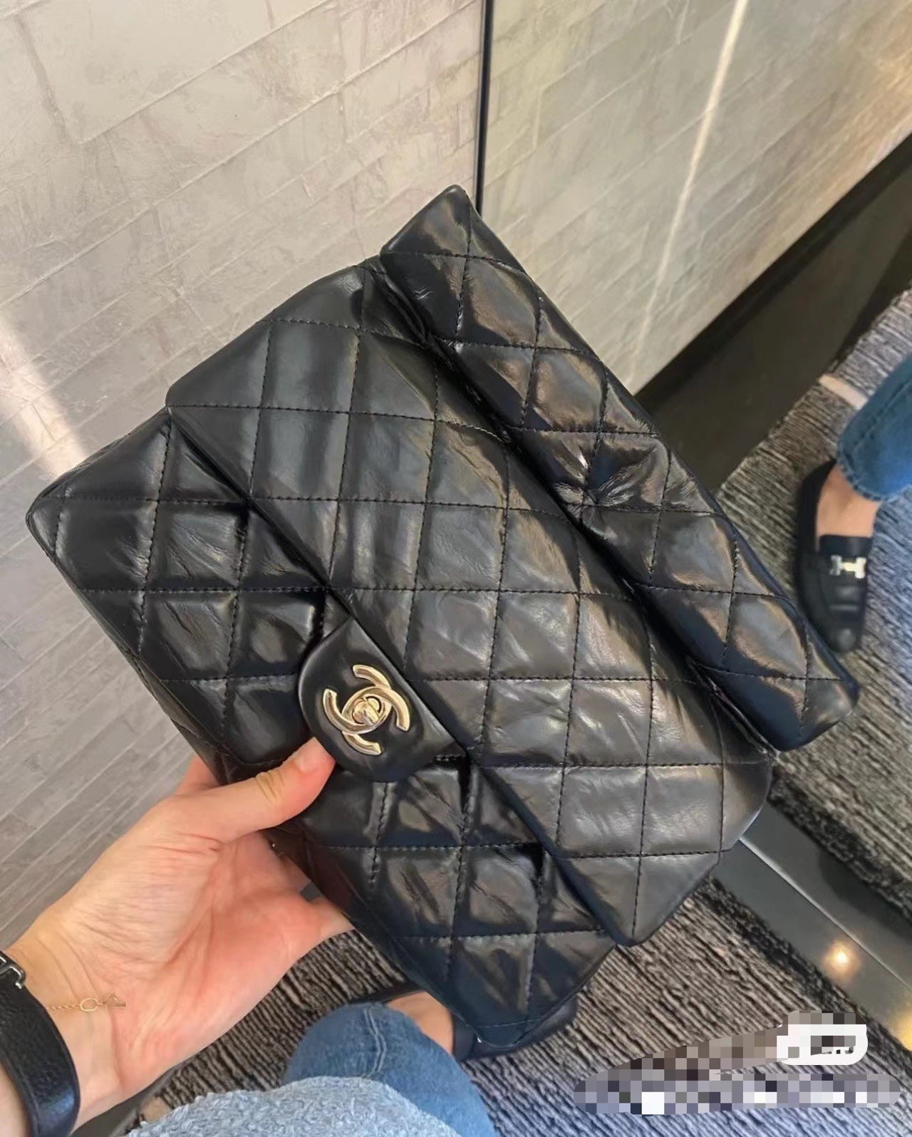 Chanel Classic Flap Bag Black Quilted Lambskin Gold Hardware