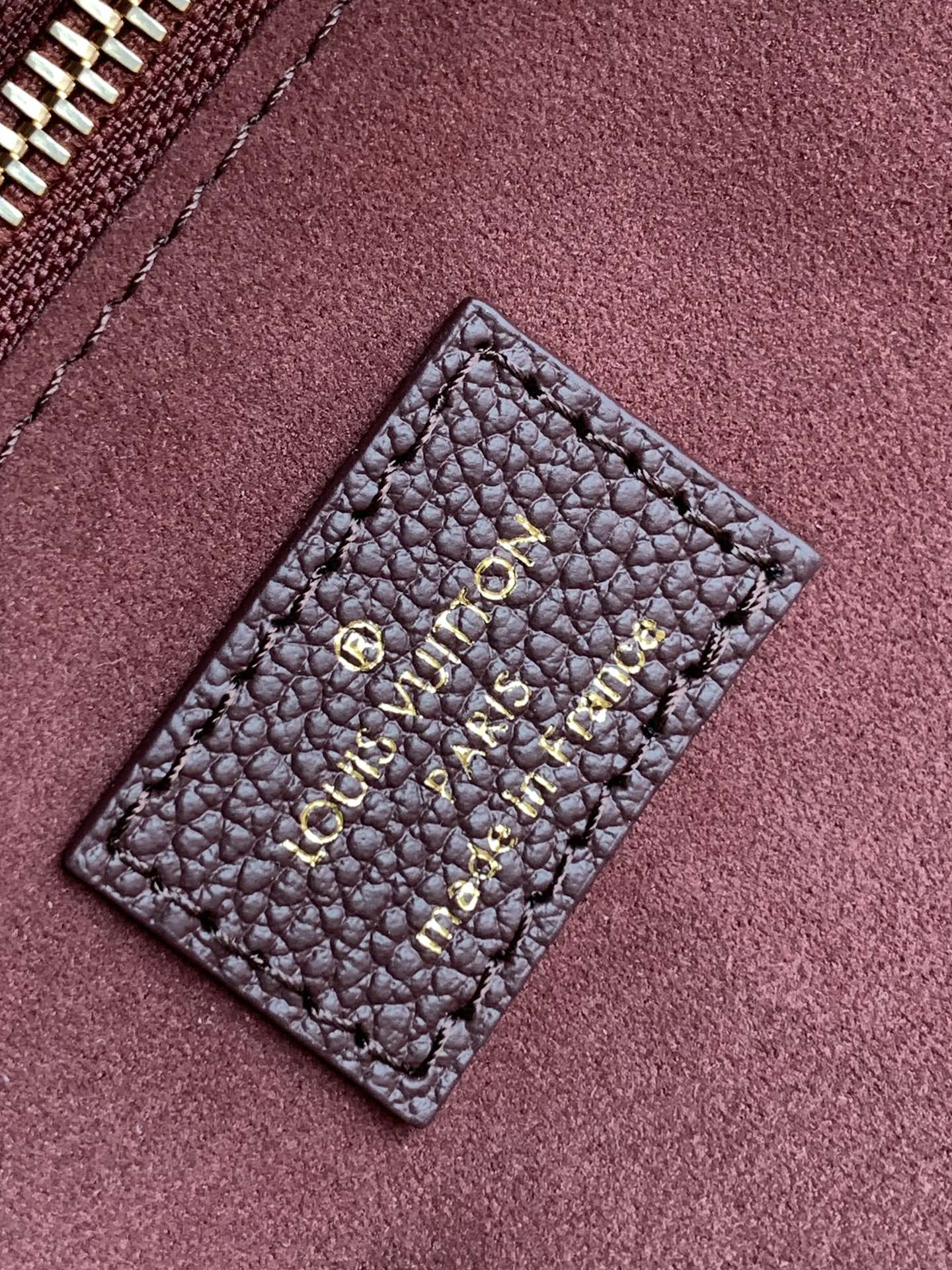 Louis Vuitton Neverfull MM Monogram Empreinte Leather Tote Bag - Burgundy