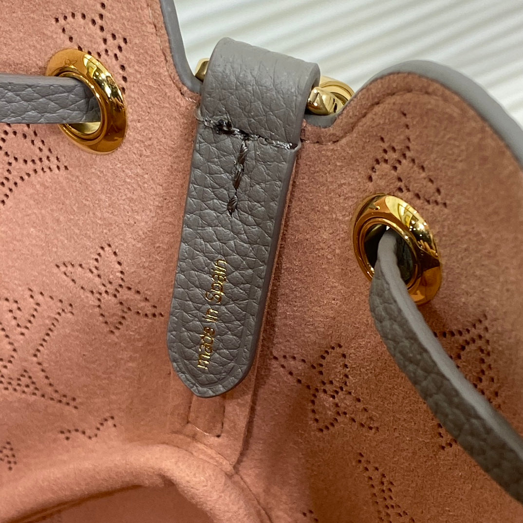 Louis Vuitton Bella Bucket Bag Mahina Calf Leather Grey Monogram
